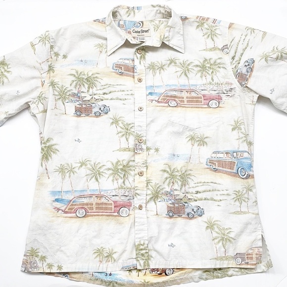 Cooke Street Hawaiian print men's short sleeve button down shirt - Picture 1 of 4